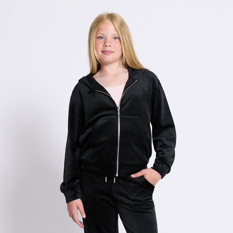 Velour Hoodie  "Ellie star" Black